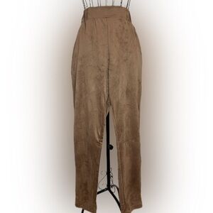 ZARA Brown Faux Suede High Waisted Pants NWOT Size S/M